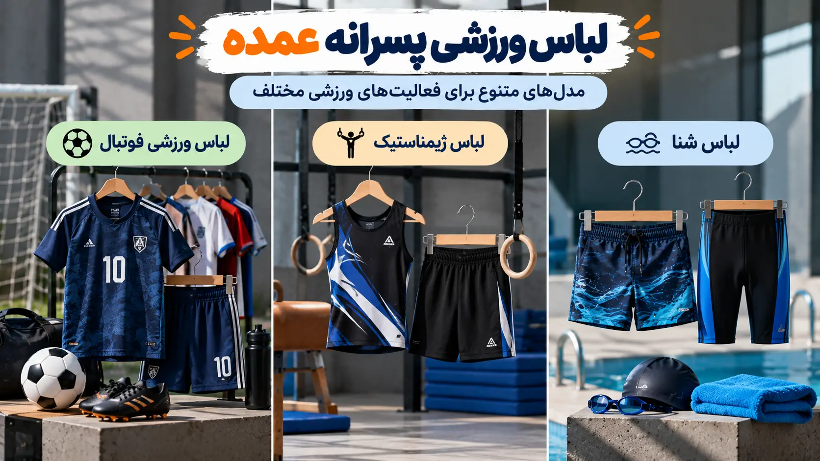 لباس ورزشی پسرانه عمده شامل چه مدل‌هایی است؟